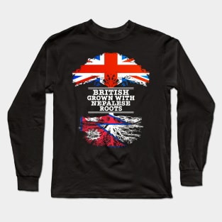 British Grown With Nepalese Roots - Gift for Nepalese With Roots From Nepal Long Sleeve T-Shirt